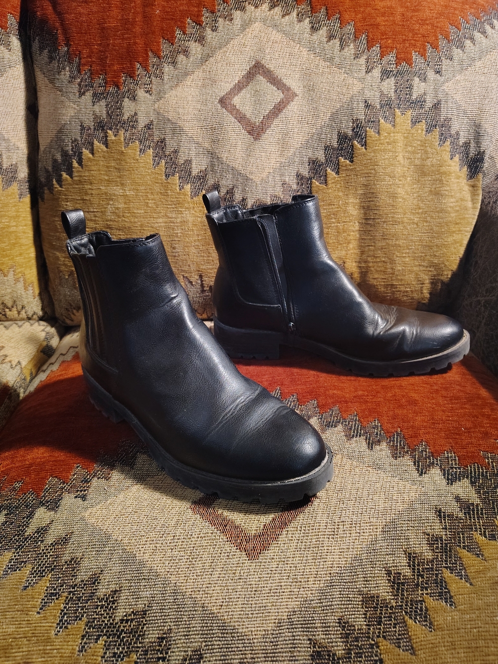 Women's Wide Width Black Leather Chelsea Boots - Classic Zip Ankle Boot